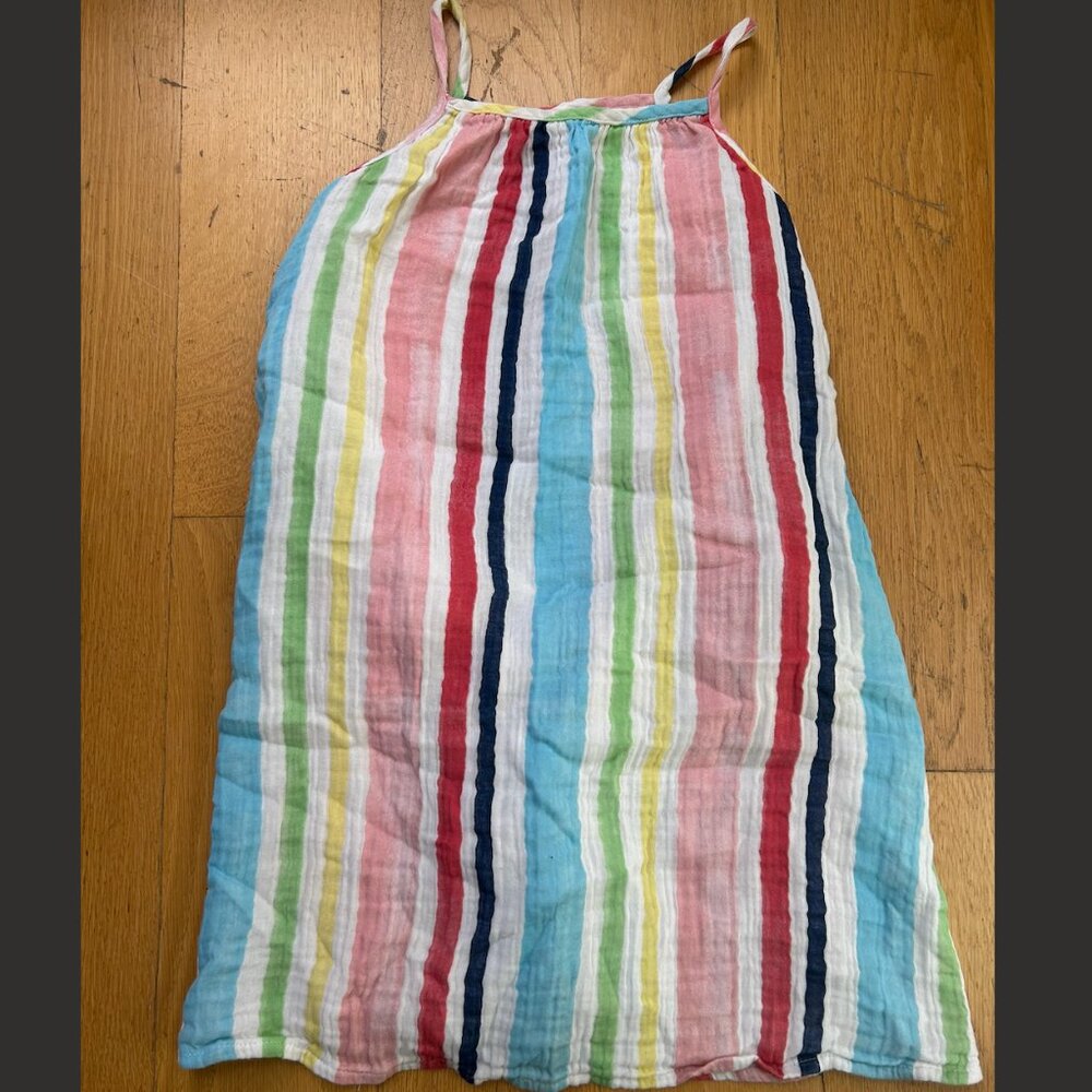 Primary Rainbow Stripe Shift Dress